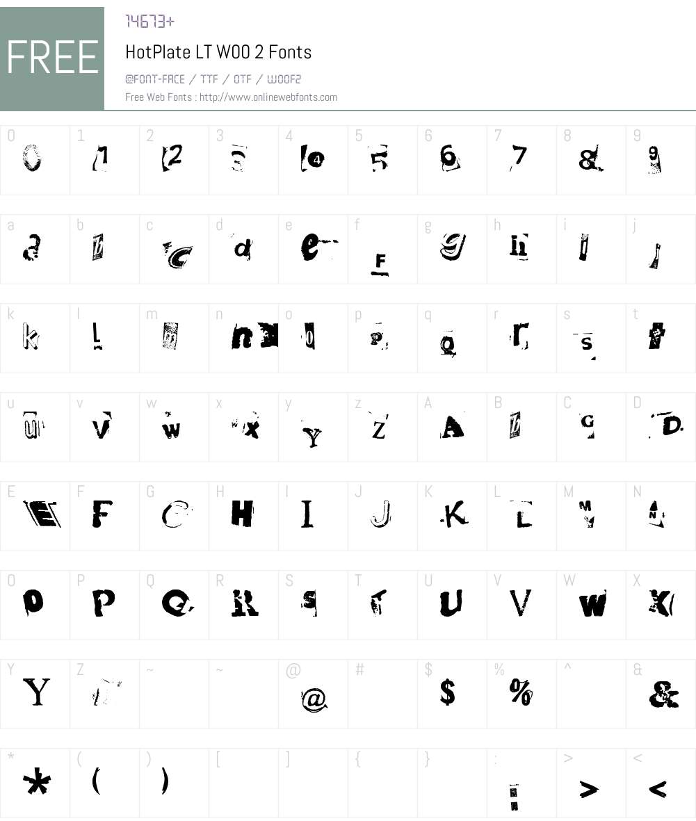 HotPlateLTW00-2 Font Screenshots