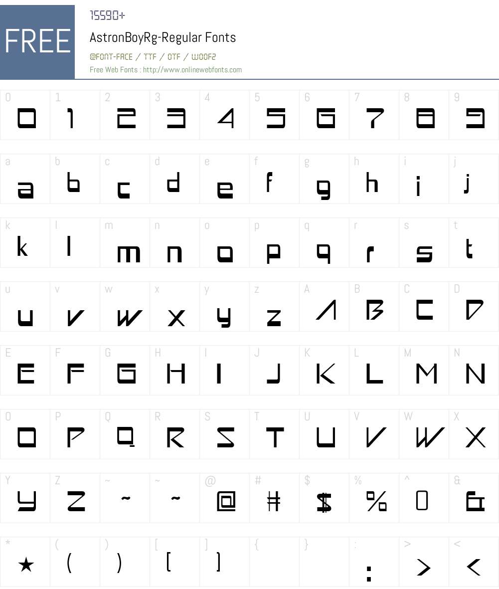 Astron Boy Font Screenshots