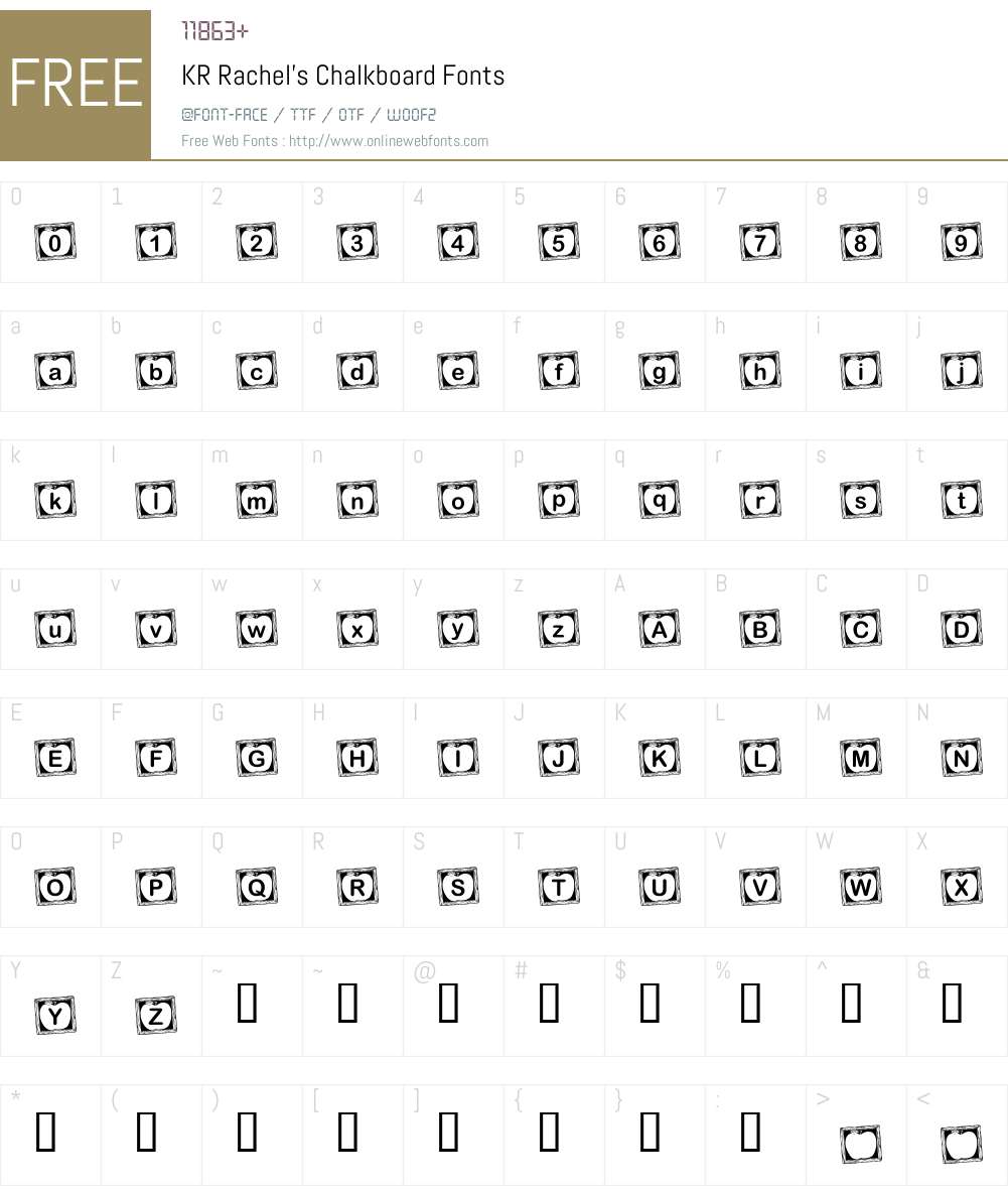 KR Rachel's Chalkboard Font Screenshots