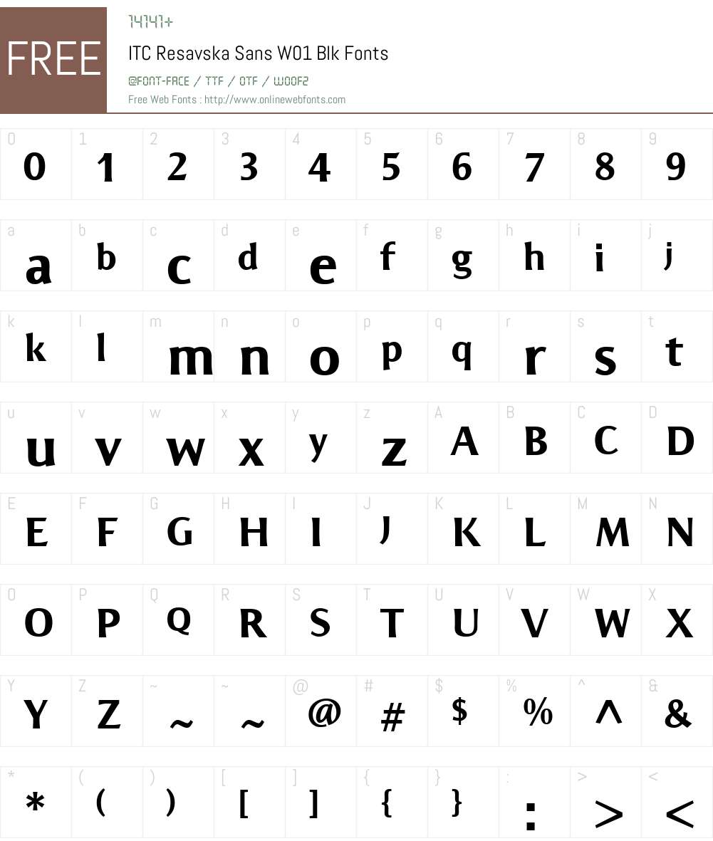 ITCResavskaSansW01-Blk Font Screenshots