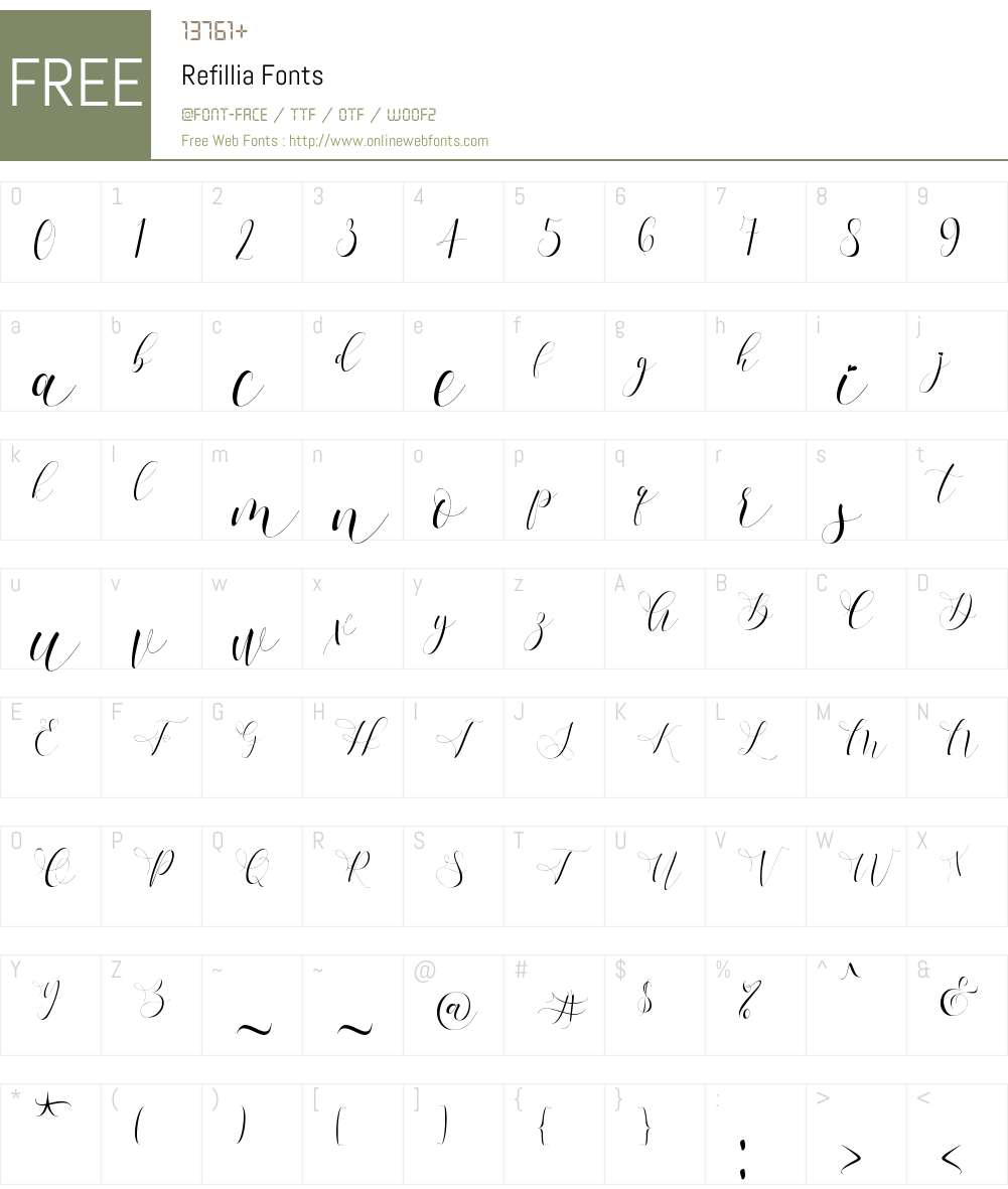 Refillia Font Screenshots