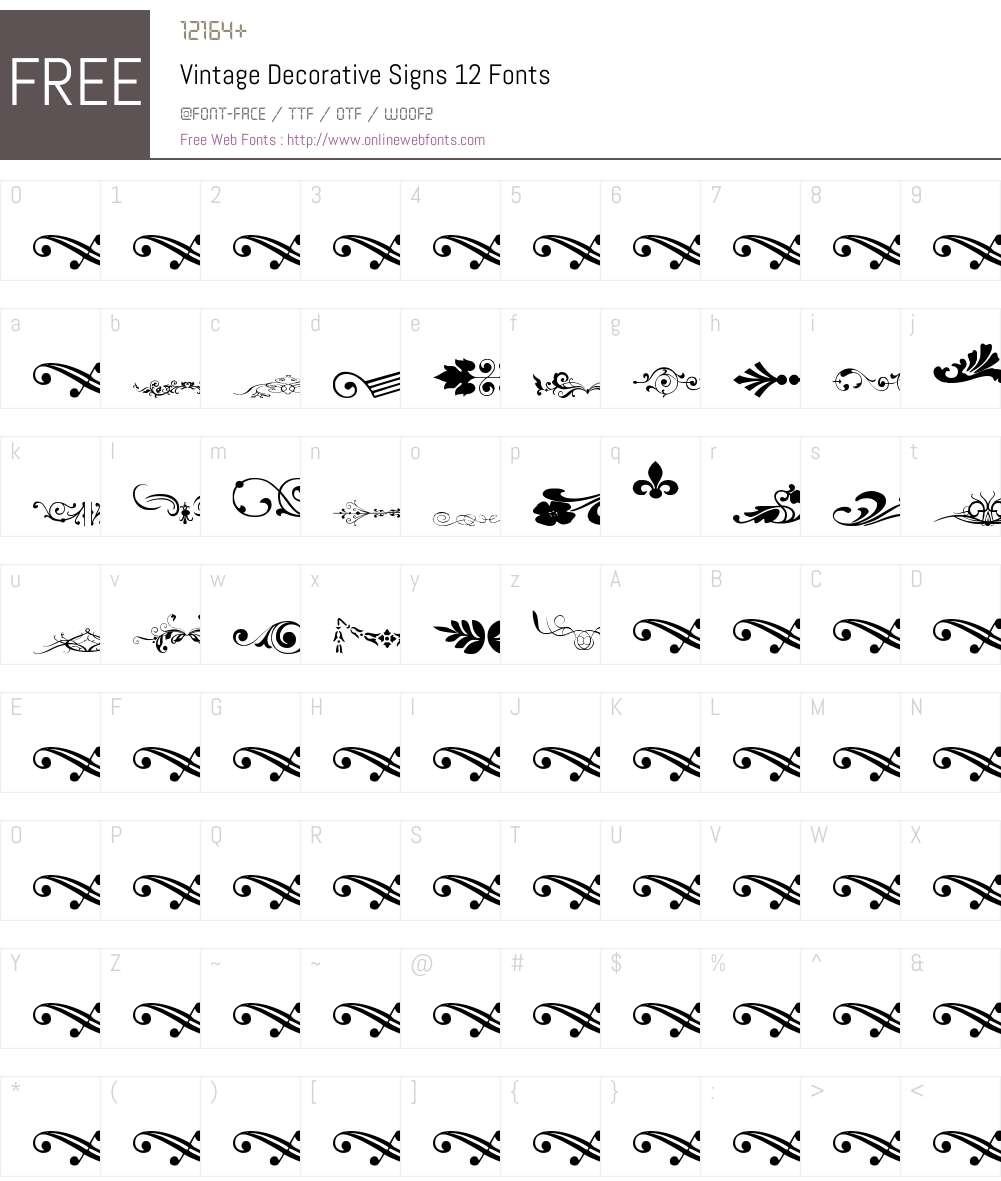Vintage Decorative Signs 12 Font Screenshots