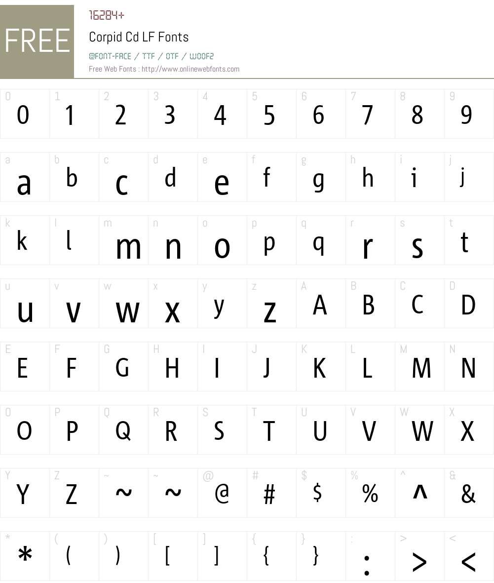 Corpid Cd LF Font Screenshots