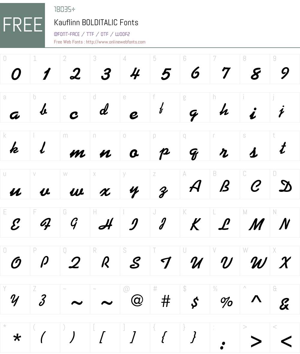 Kauflinn Font Screenshots