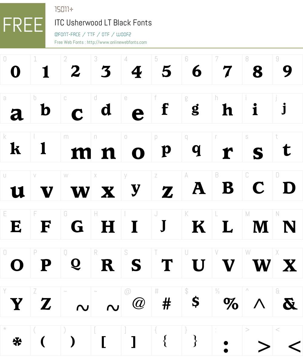 ITC Usherwood LT Font Screenshots