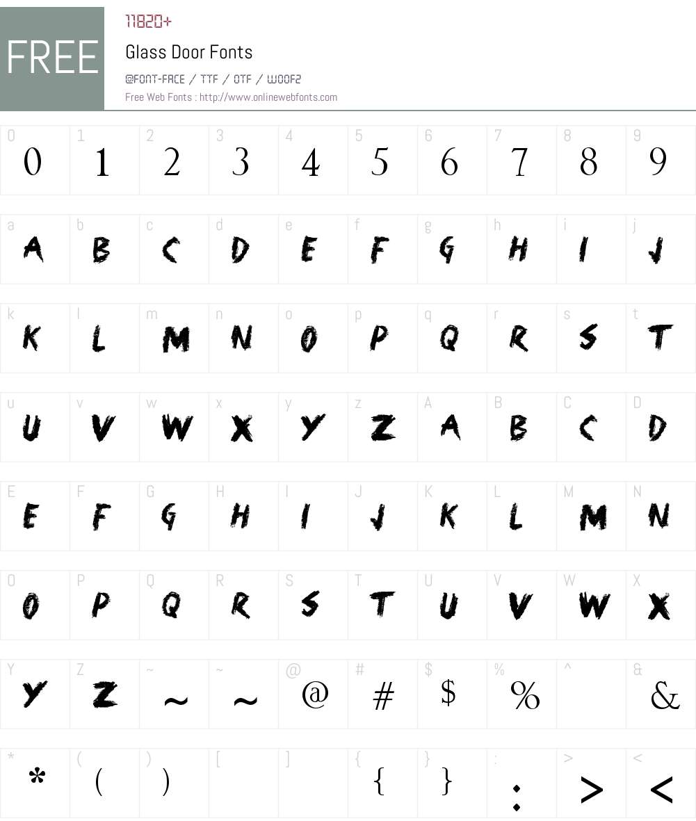Glass Door Font Screenshots