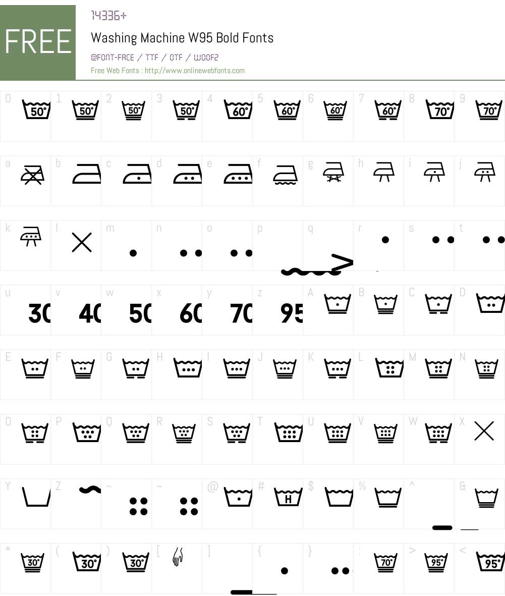 WashingMachineW95-Bold Font Screenshots
