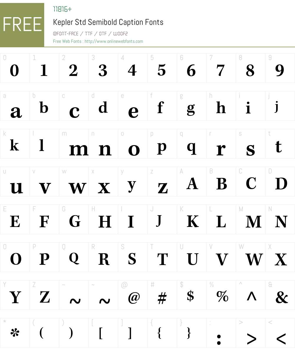 Kepler Std Font Screenshots