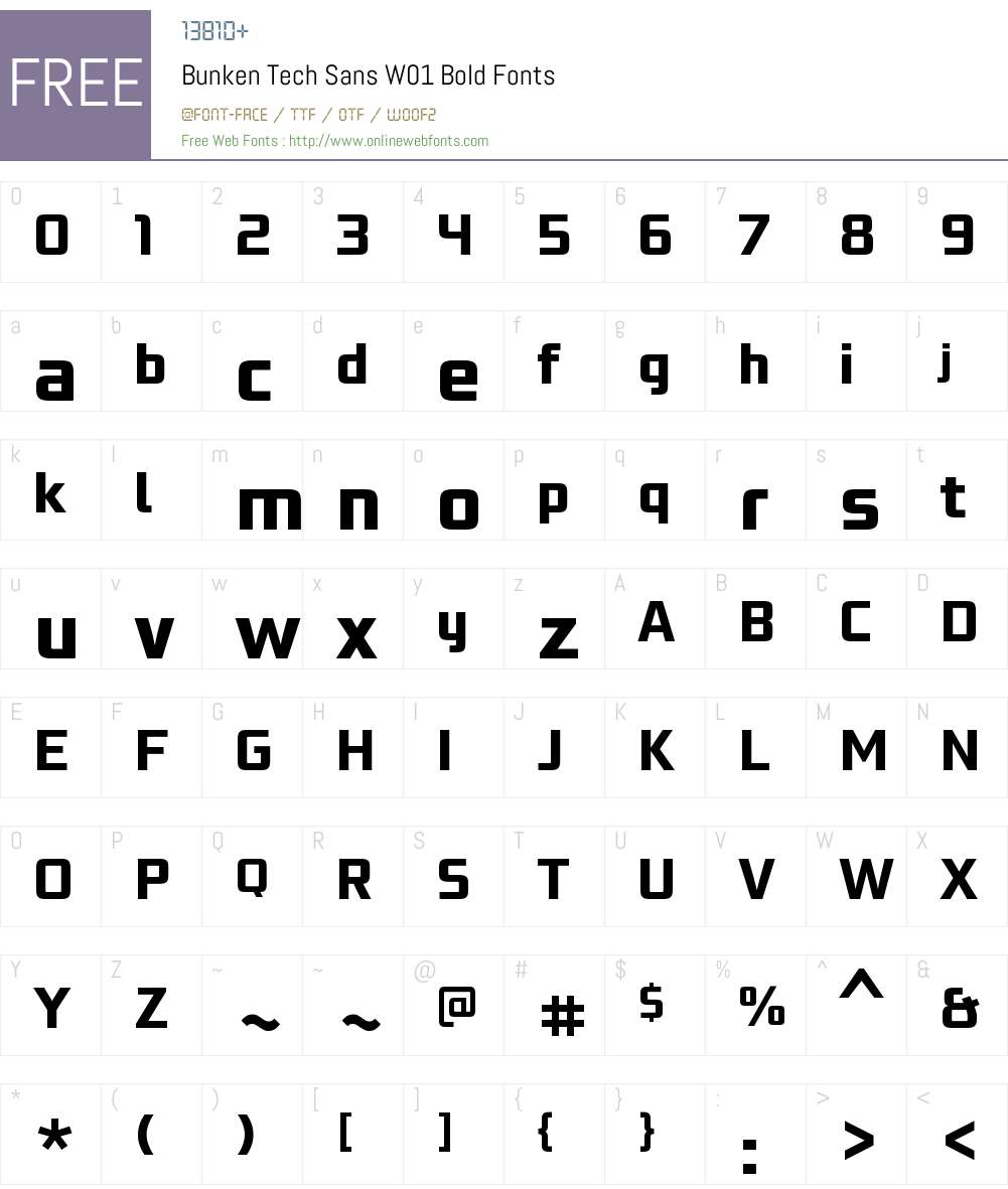 BunkenTechSansW01-Bold Font Screenshots