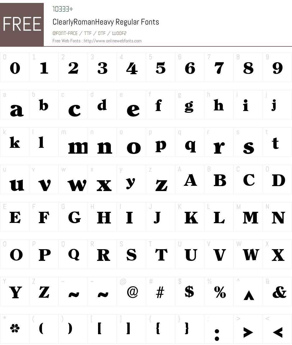 ClearlyRomanHeavy Font Screenshots