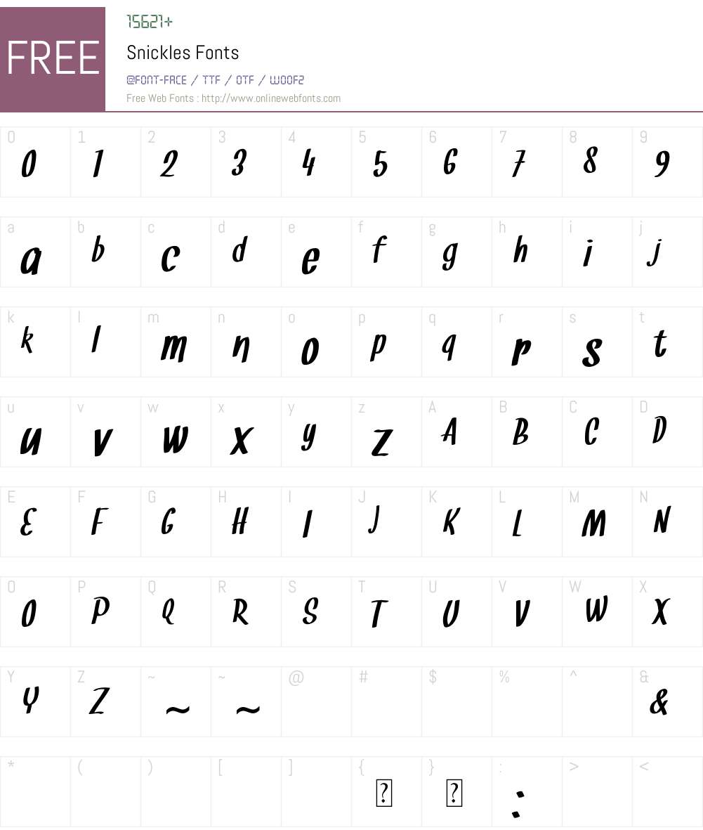 Snickles Font Screenshots