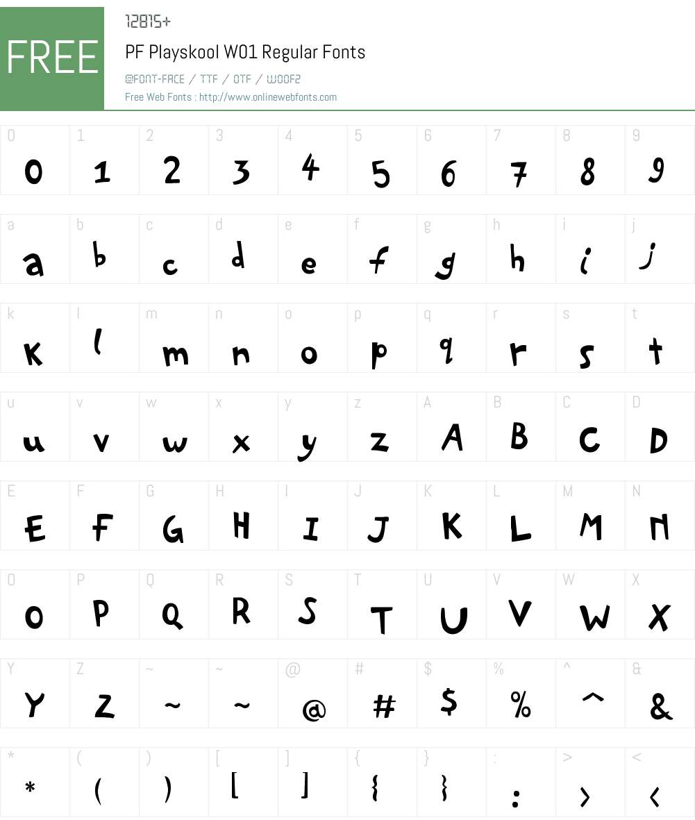 PFPlayskoolW01-Regular Font Screenshots