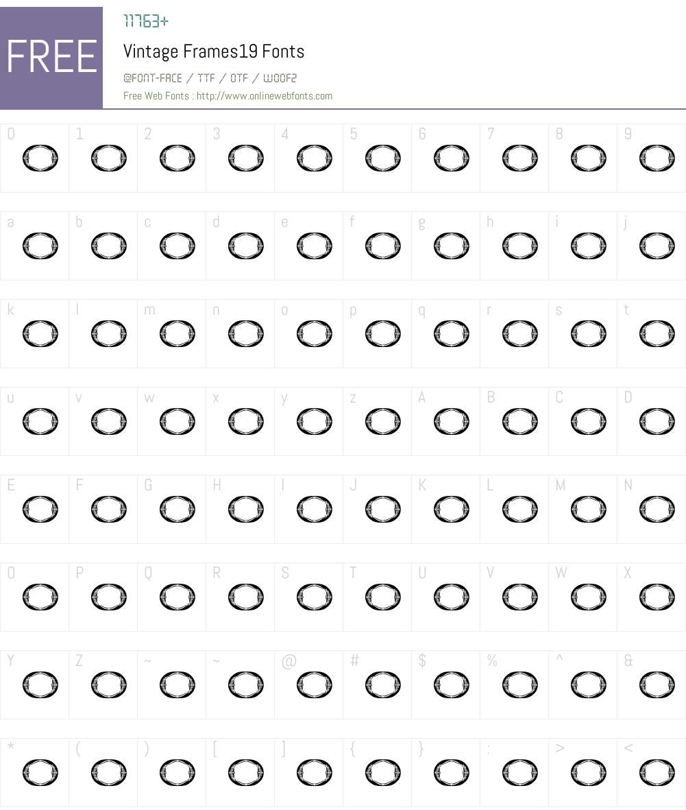 Vintage Frames19 Font Screenshots