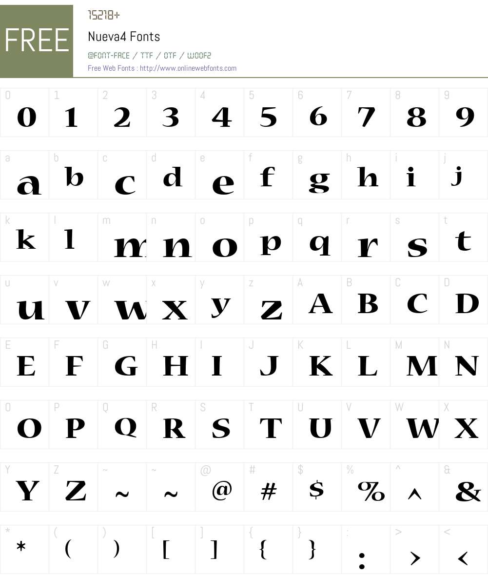 Nueva4 Font Screenshots