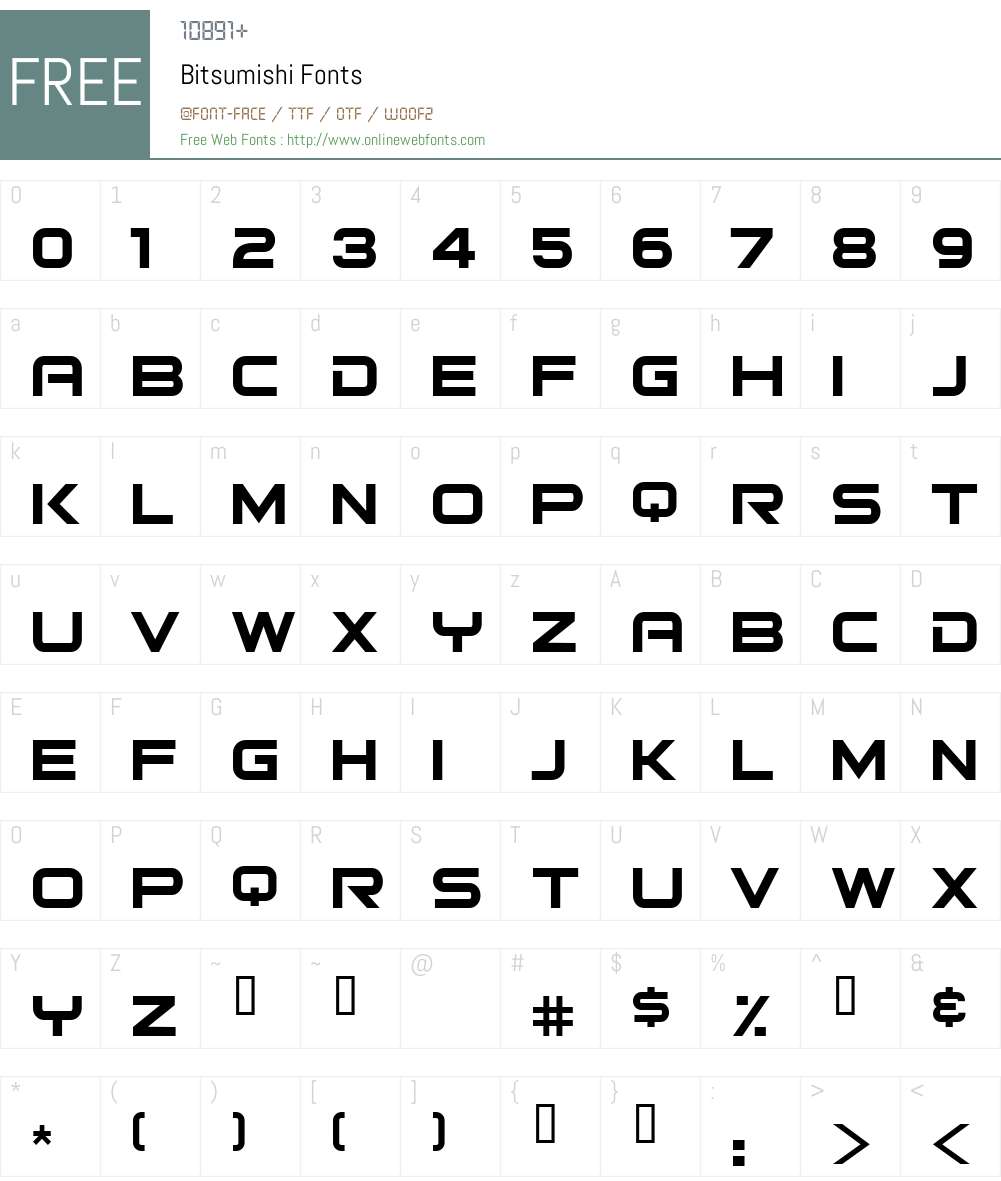 Bitsumishi Font Screenshots