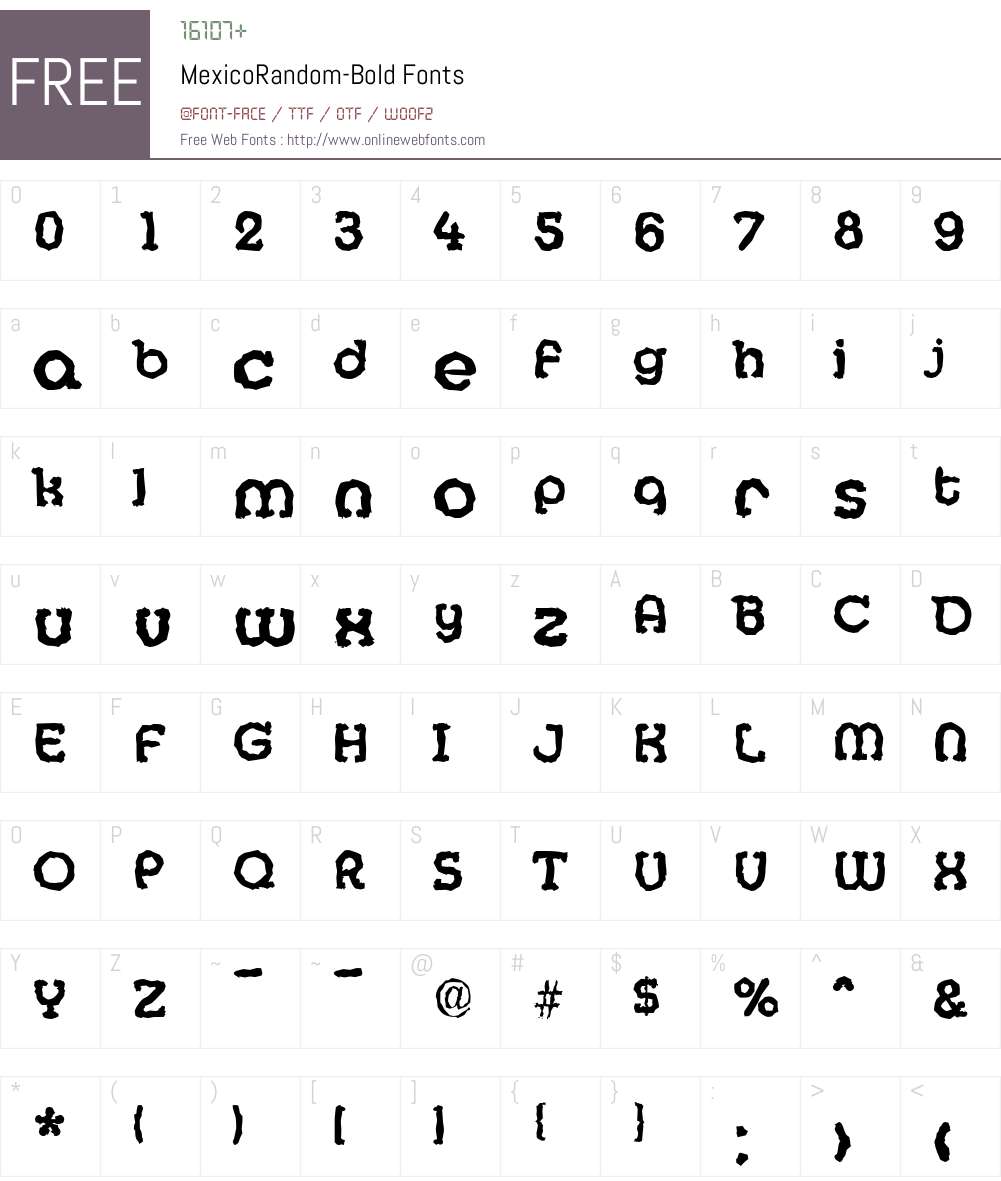 MexicoRandom Font Screenshots