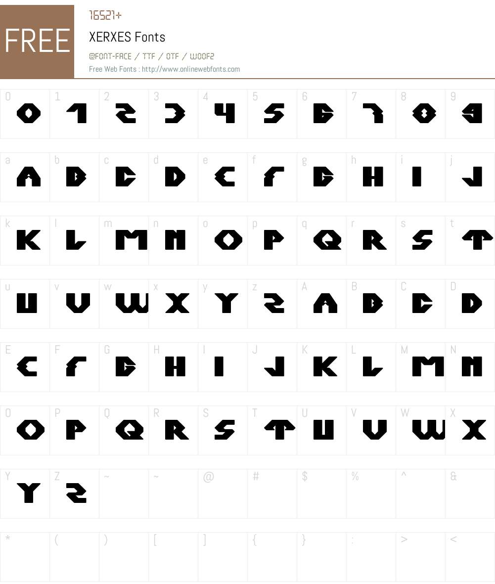 XERXES Font Screenshots