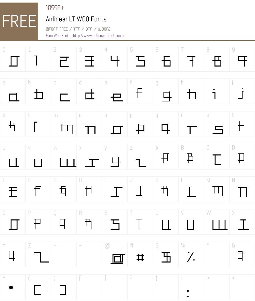 AnlinearLTW00-Regular Font Screenshots