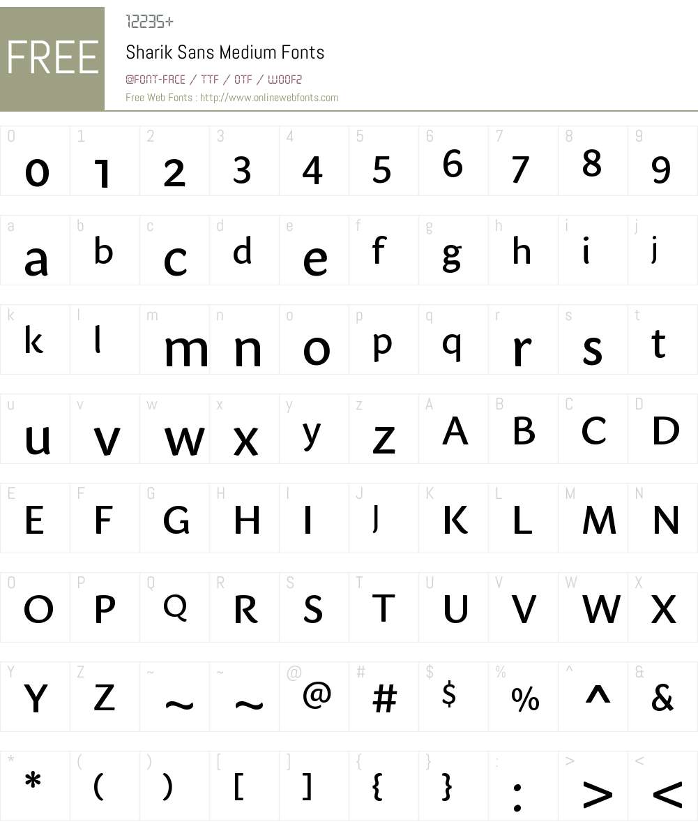 Sharik Sans Medium Font Screenshots