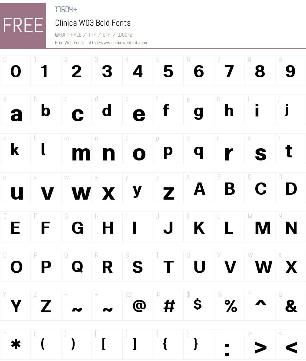 Clinica Font Screenshots