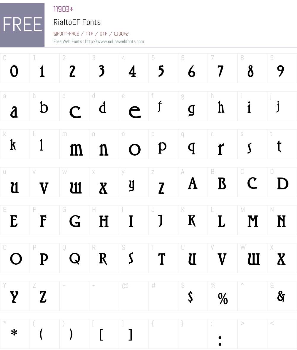 RialtoEF Font Screenshots