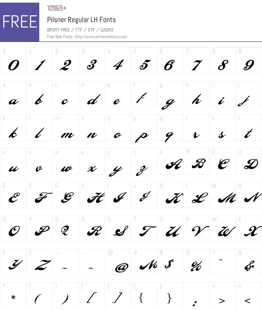 Pilsner Regular LH Font Screenshots