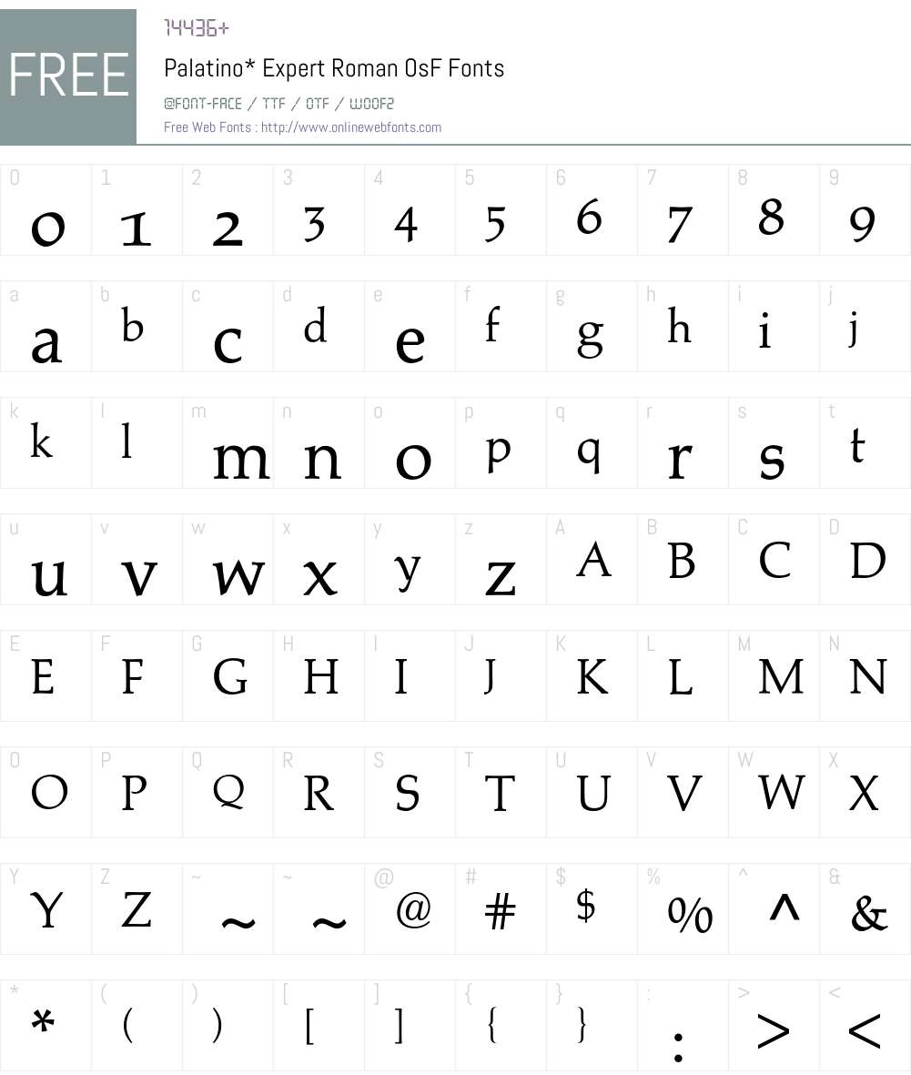 Palatino Expert BQ Font Screenshots