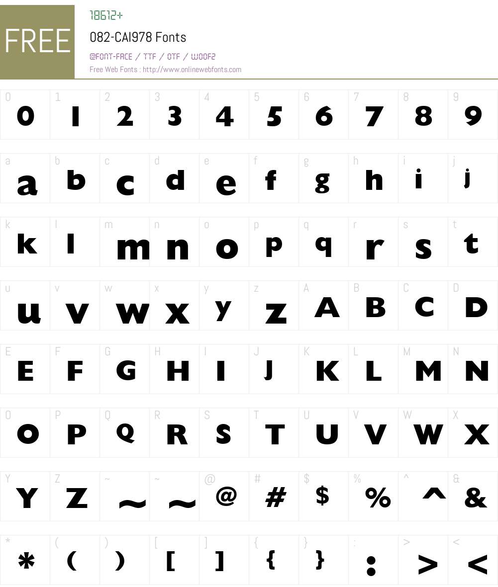 082-CAI978 Font Screenshots