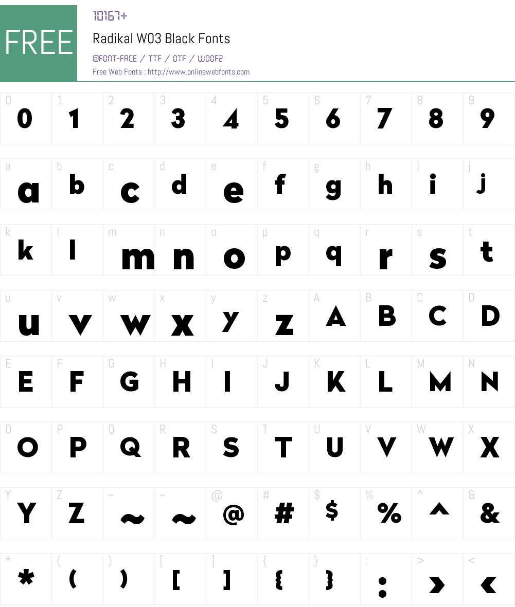 Radikal Font Screenshots