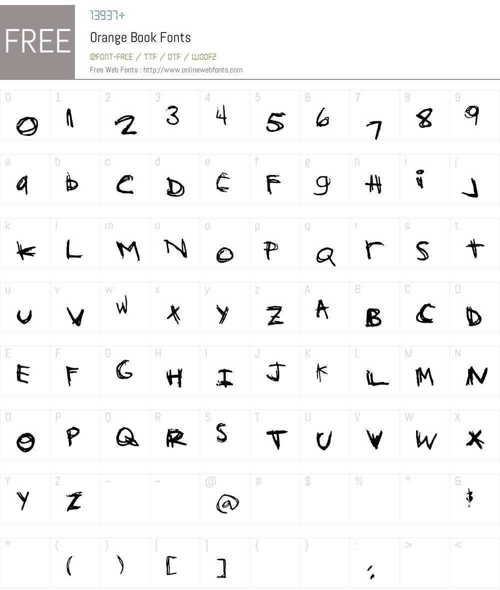 Orange Book Font Screenshots