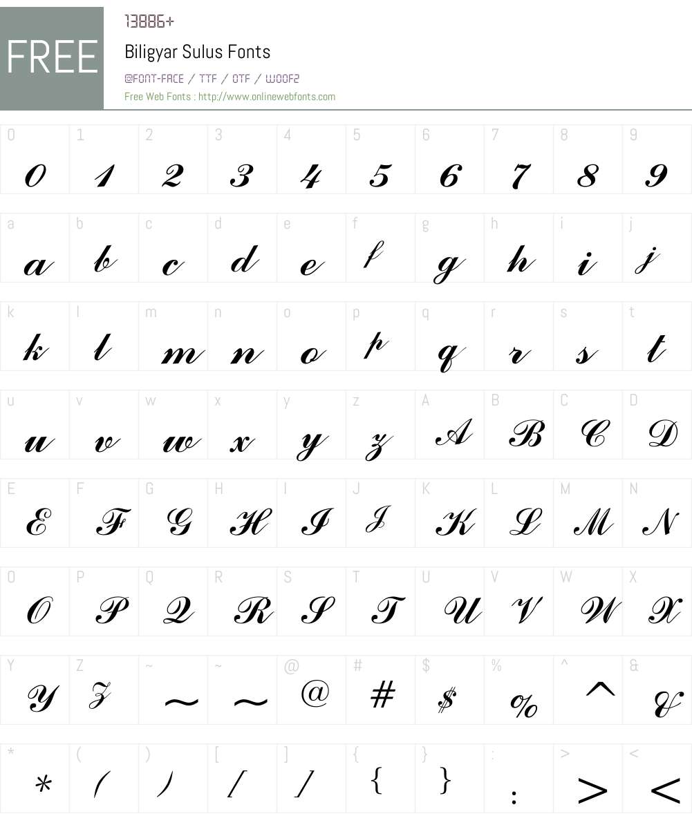 Biligyar Sulus Font Screenshots