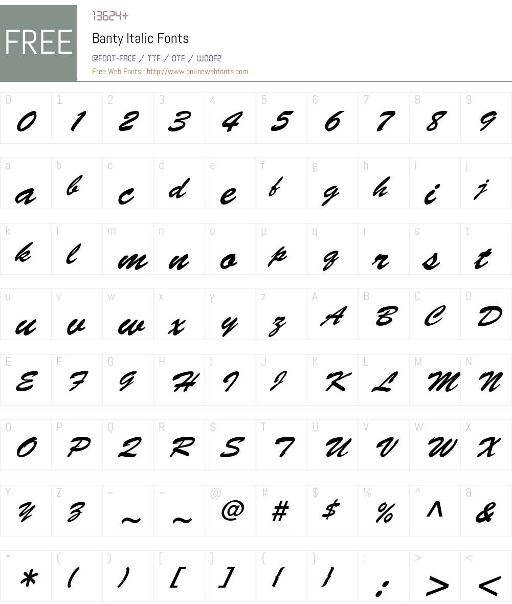 Banty Font Screenshots