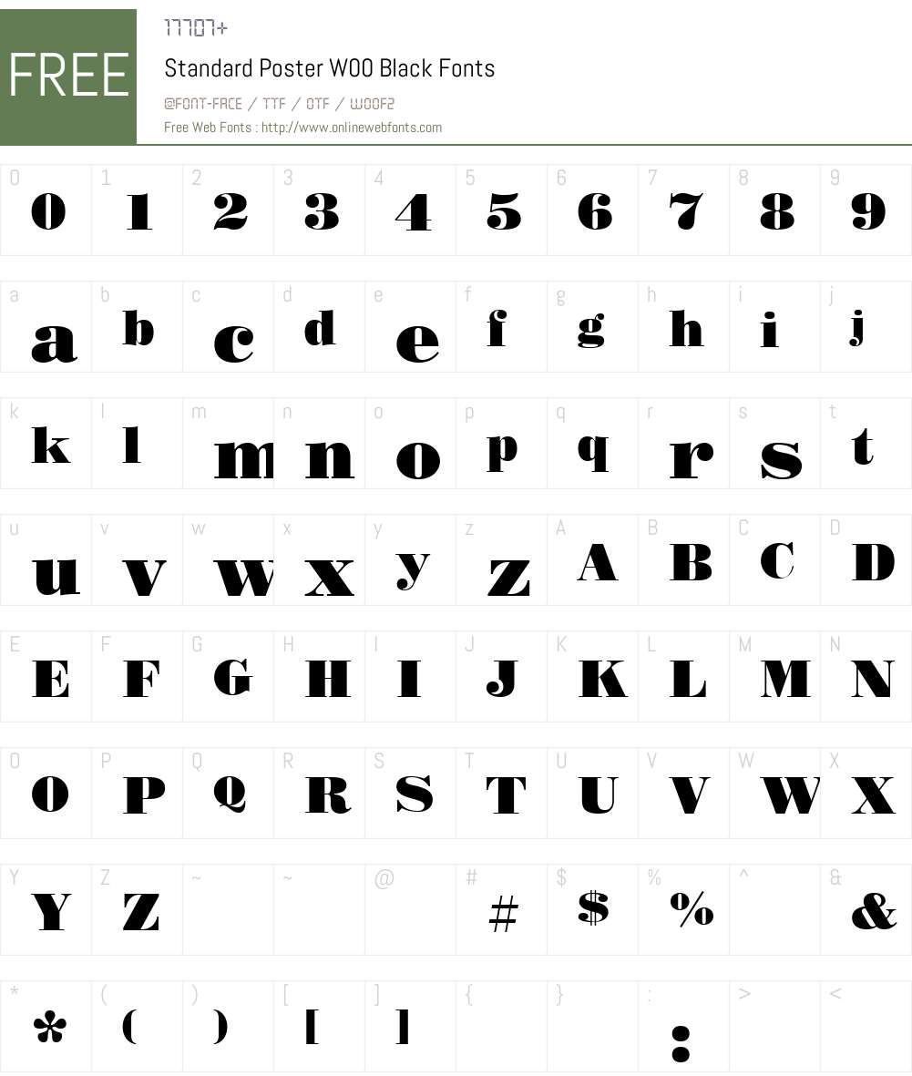 StandardPosterW00-Black Font Screenshots