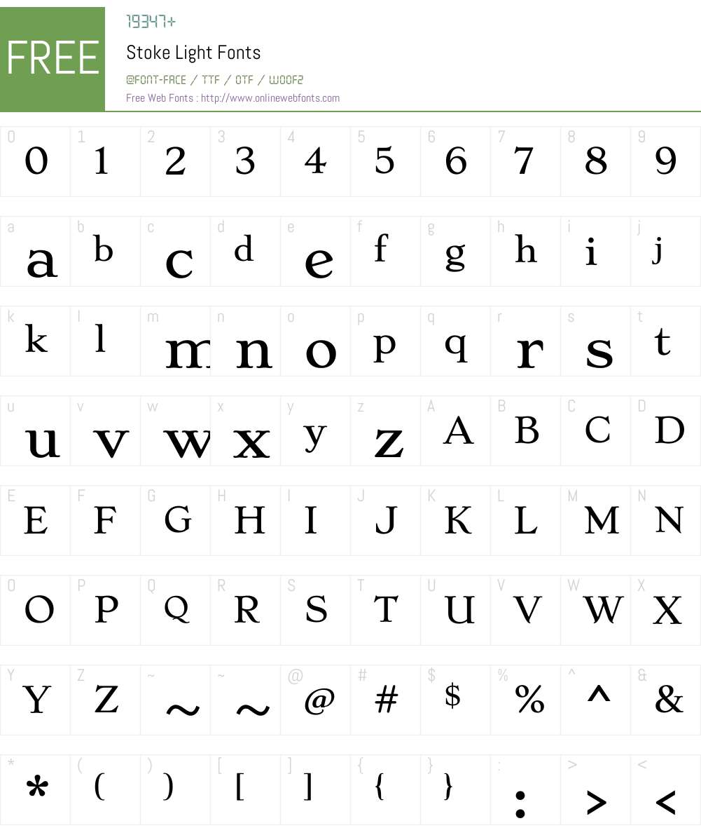 Stoke Font Screenshots