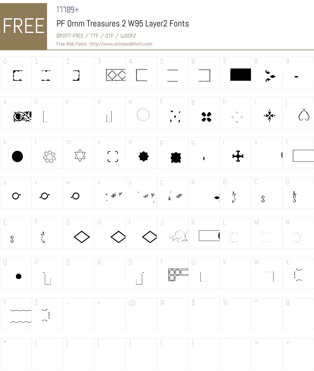 PFOrnmTreasures2W95-Layer2 Font Screenshots