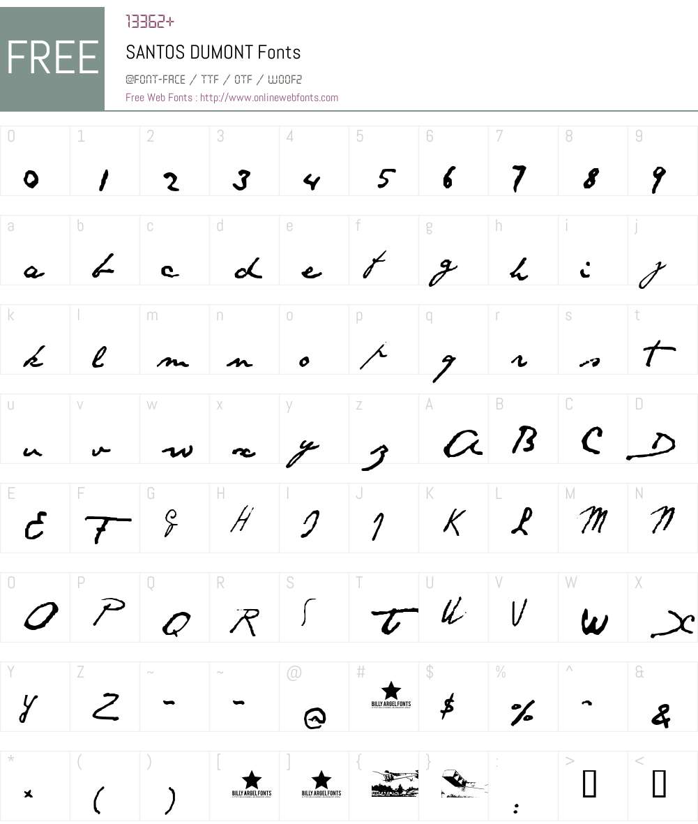 SANTOS DUMONT Font Screenshots