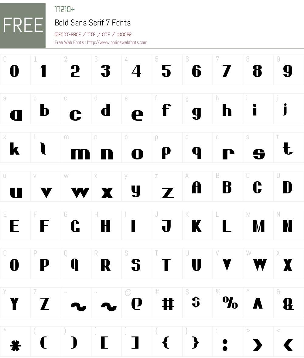 Bold Sans Serif 7 Font Screenshots