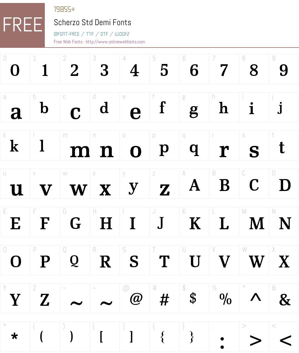 Scherzo Std Font Screenshots