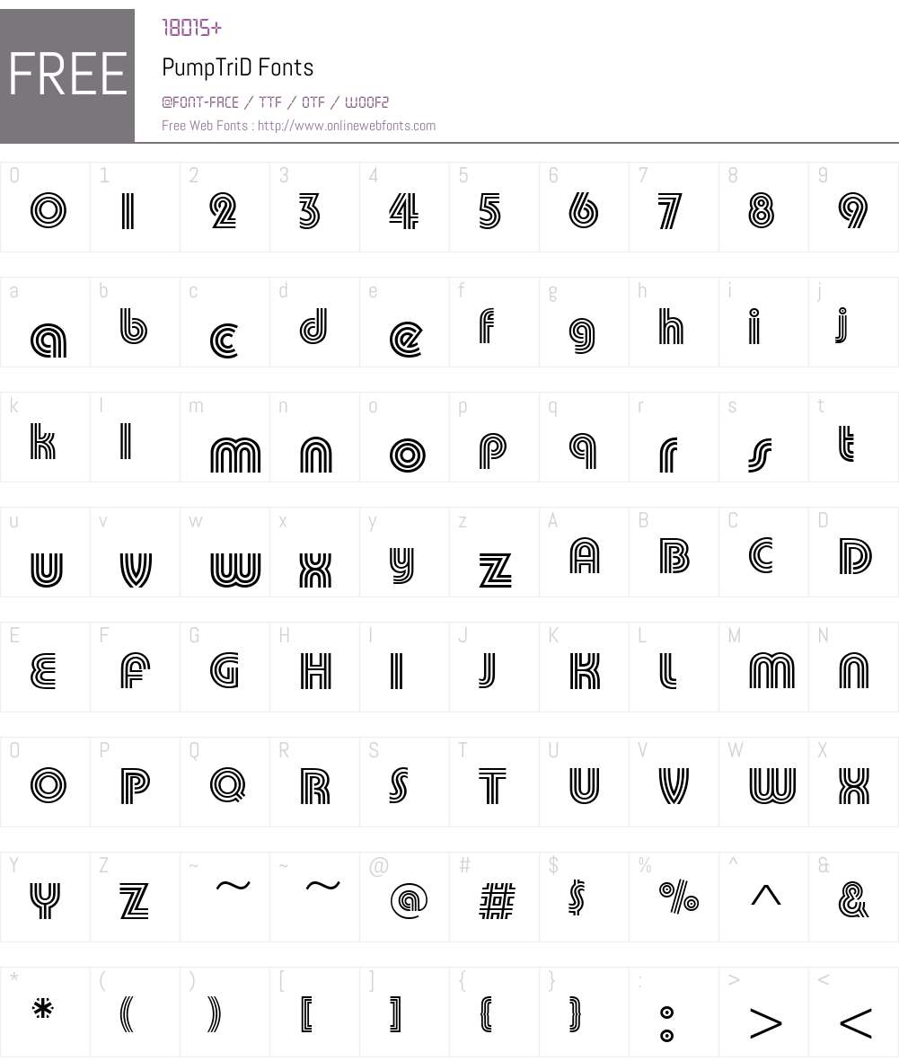 PumpTriD Font Screenshots