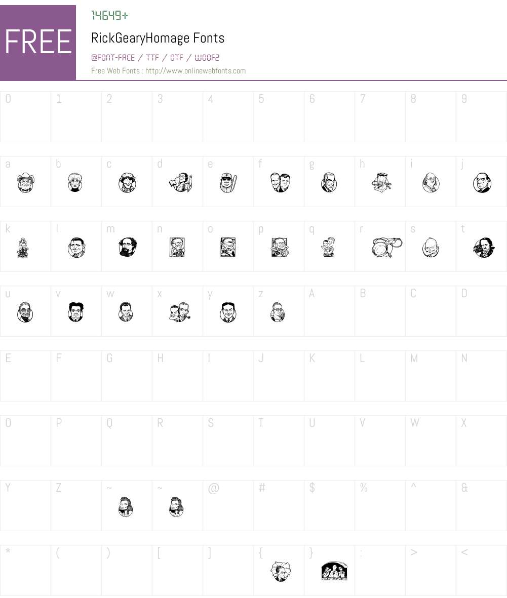 RickGearyHomage Font Screenshots