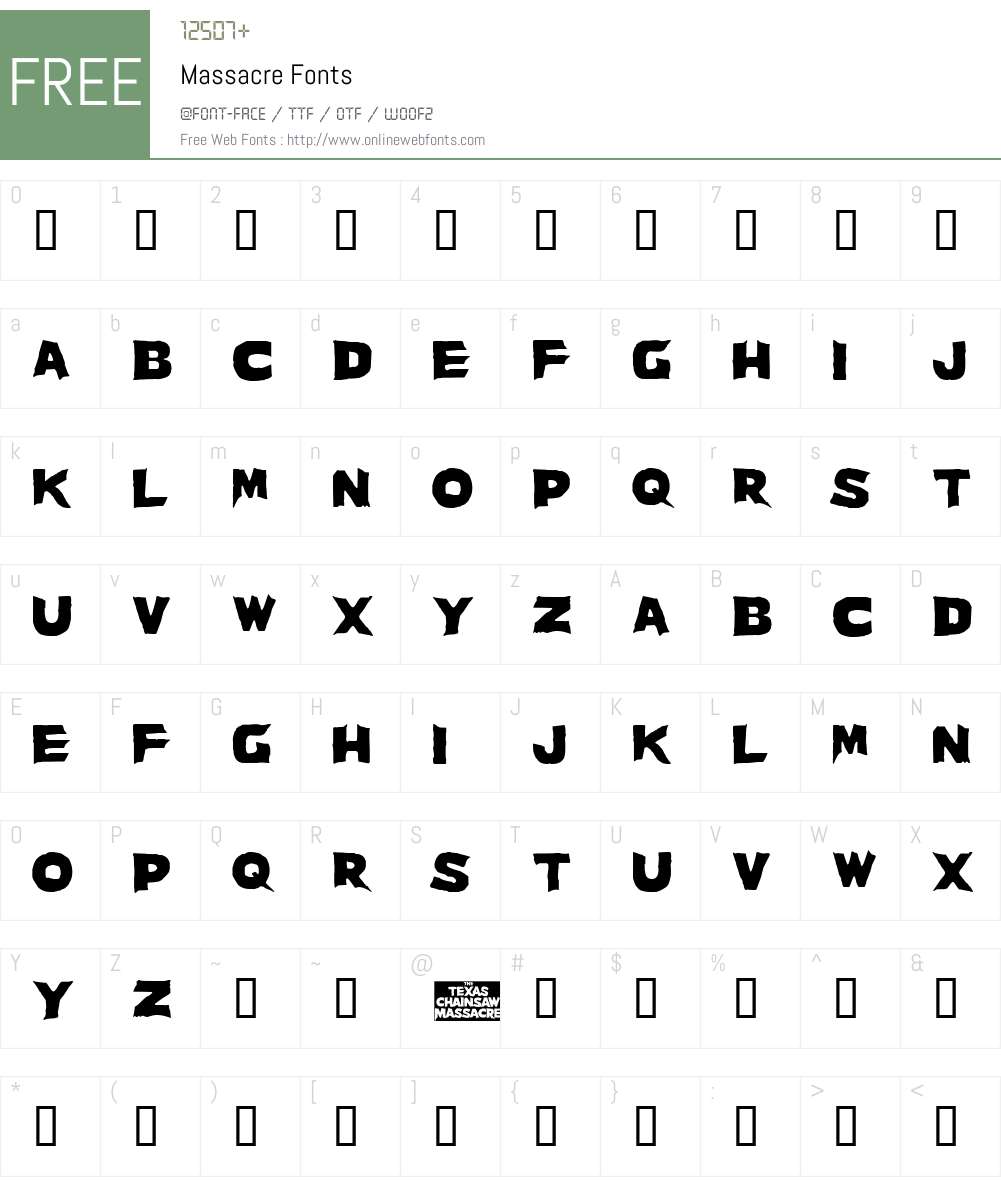 Massacre Font Screenshots
