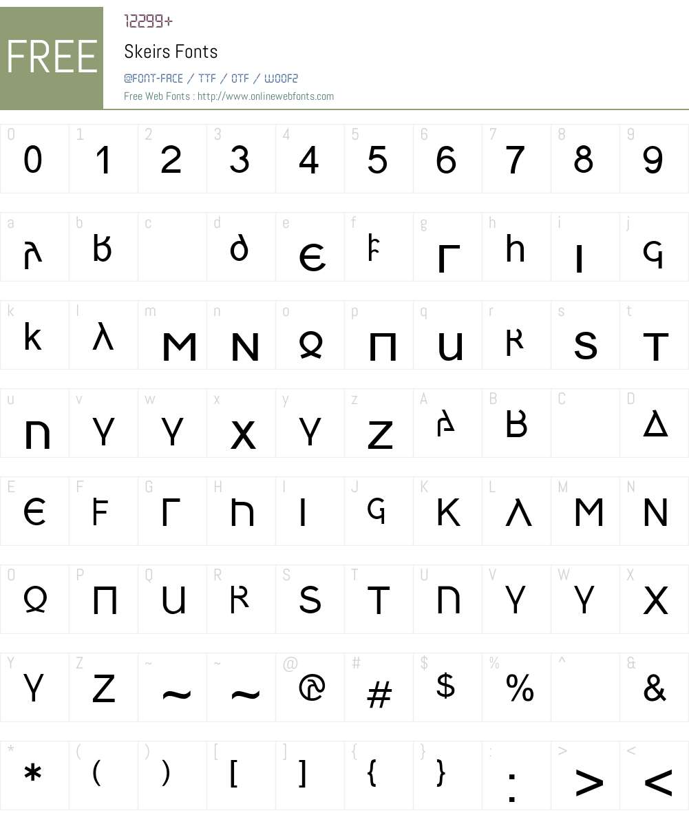 Skeirs Font Screenshots