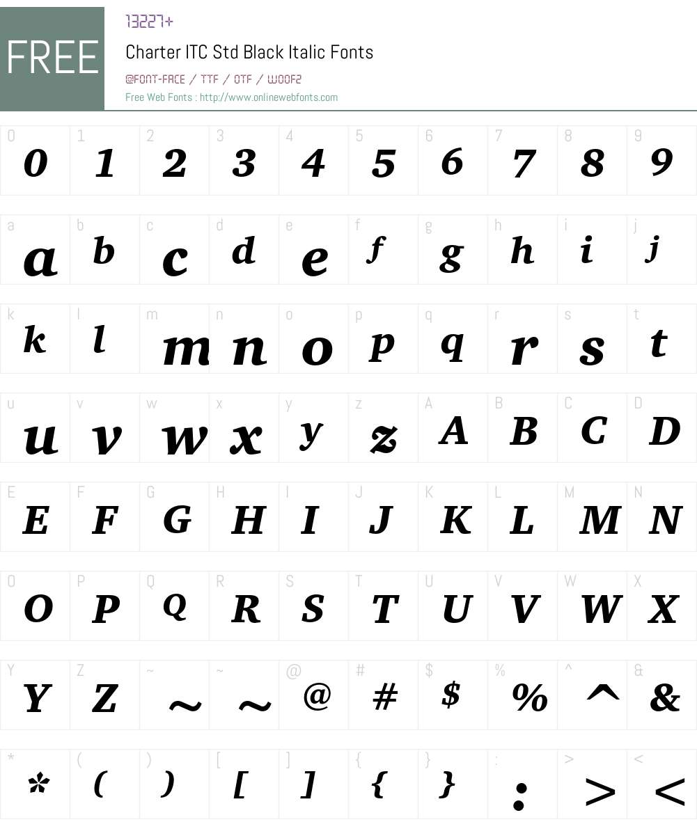Charter ITC Std Font Screenshots