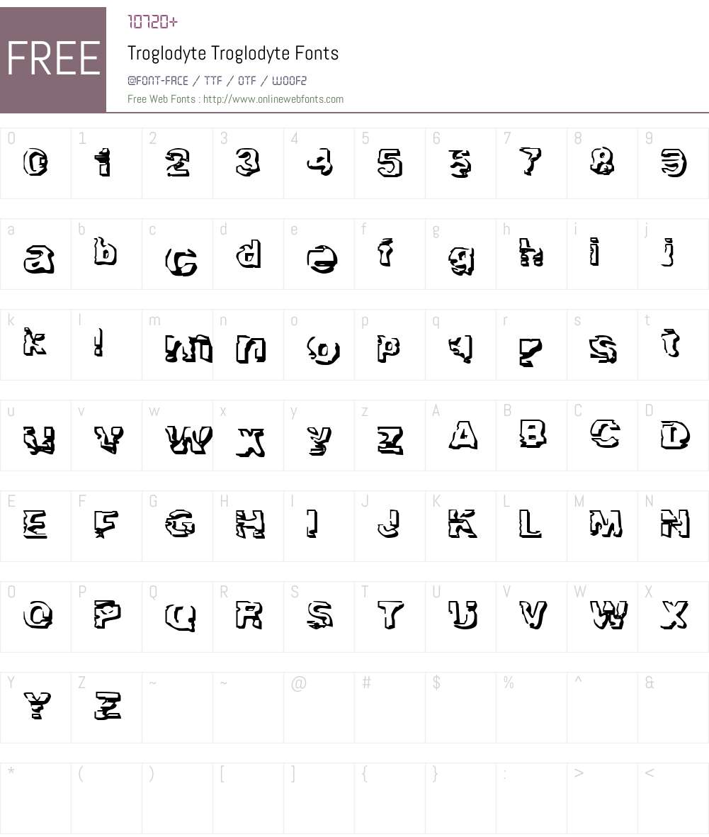 Troglodyte Font Screenshots