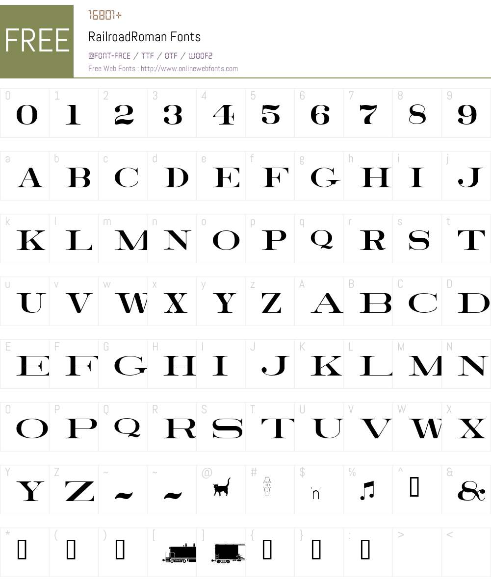 RailroadRoman Font Screenshots