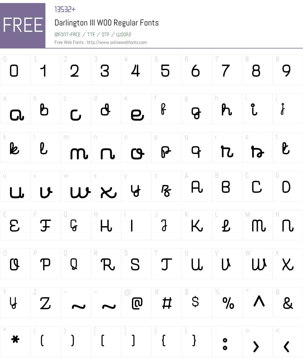 DarlingtonIIIW00-Regular Font Screenshots
