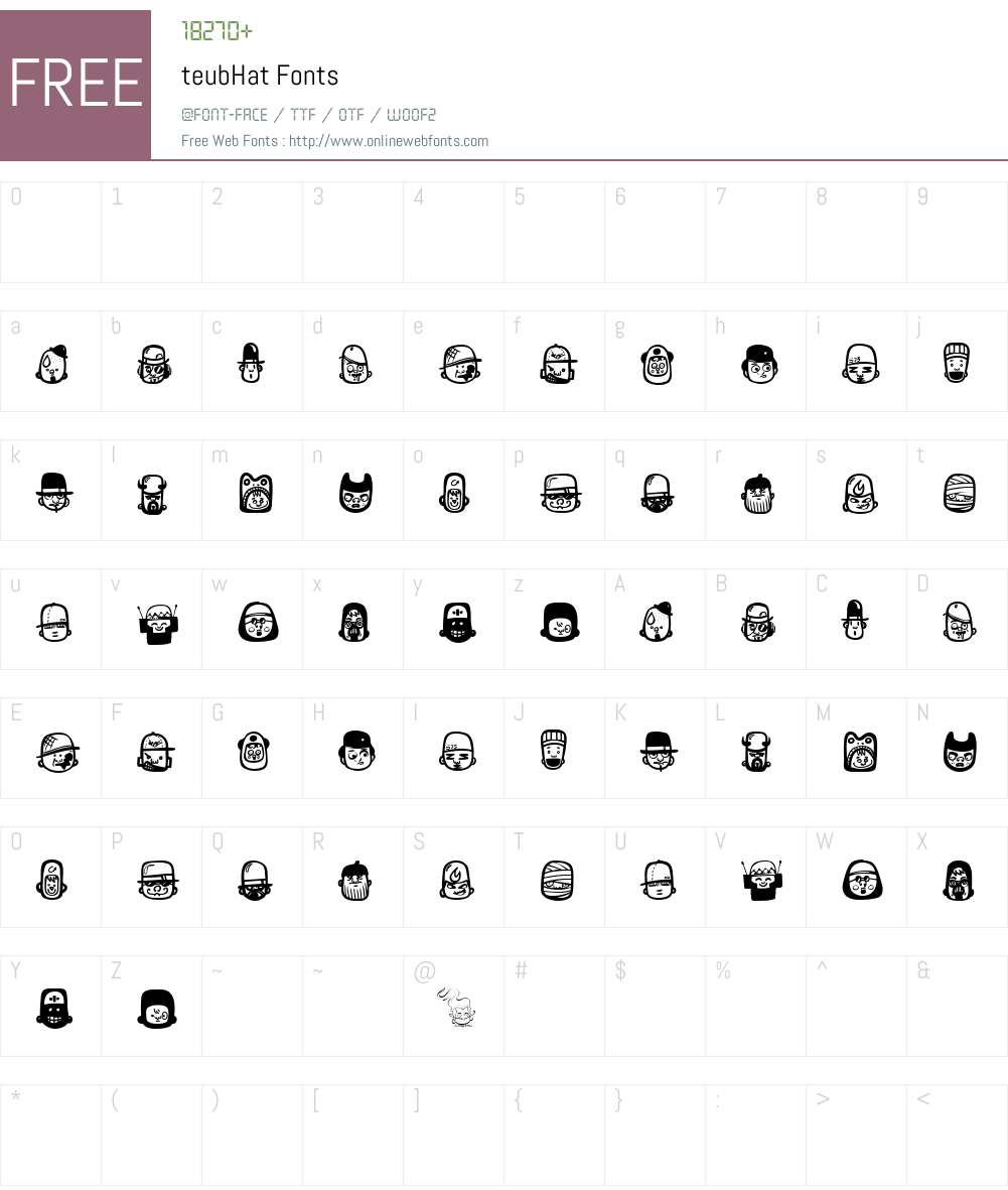 teubHat Font Screenshots