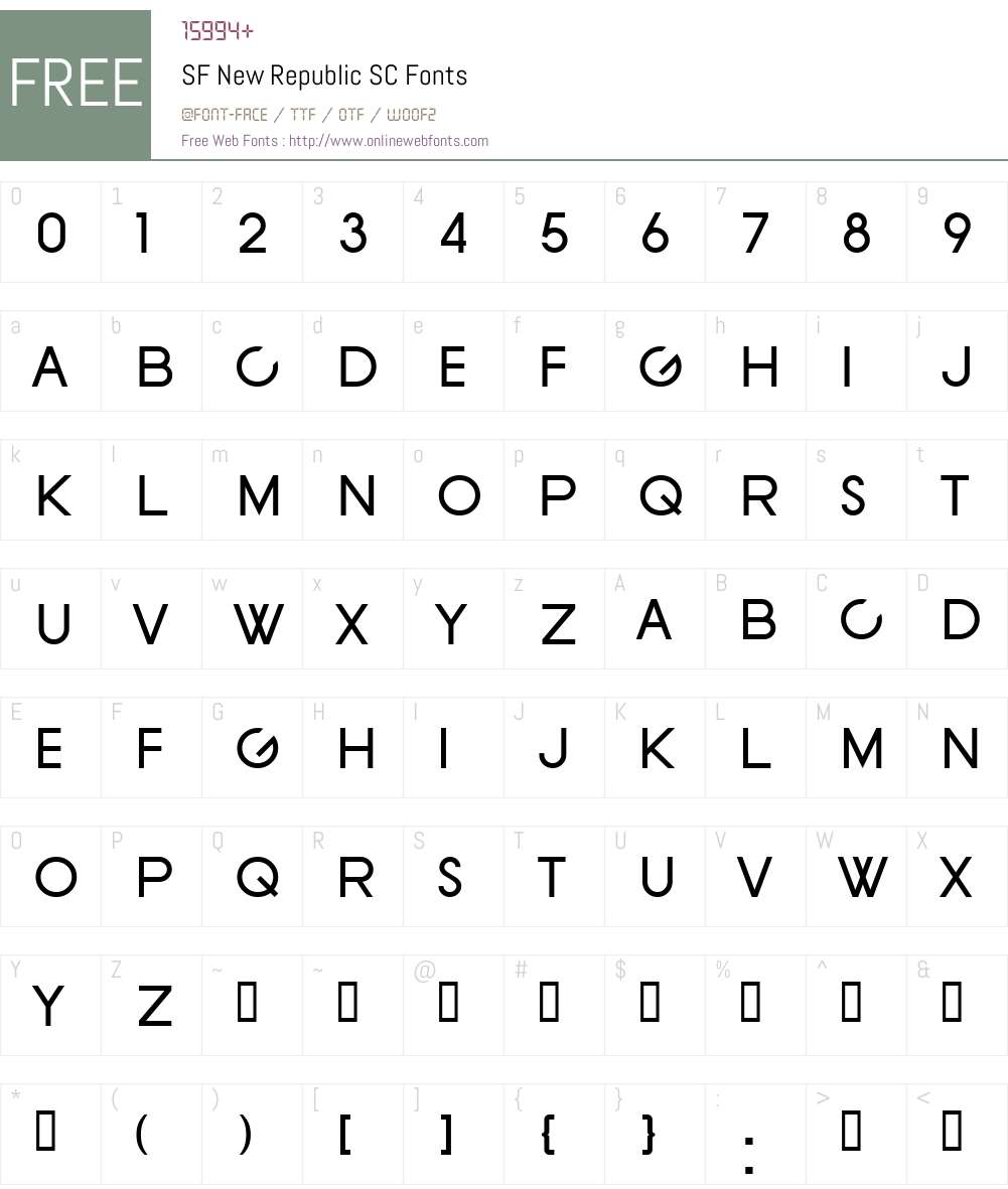 SF New Republic SC Font Screenshots