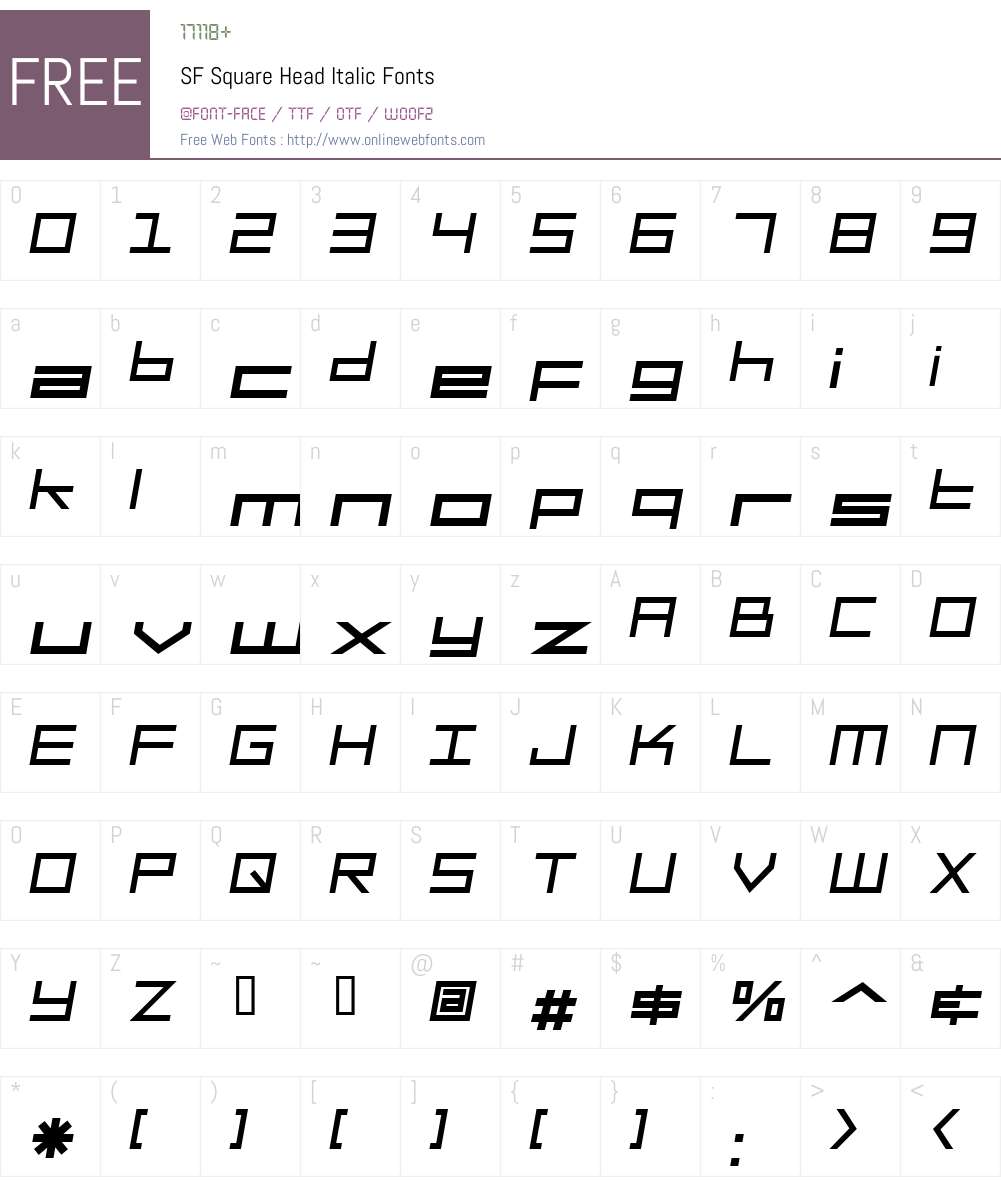 SF Square Head Font Screenshots