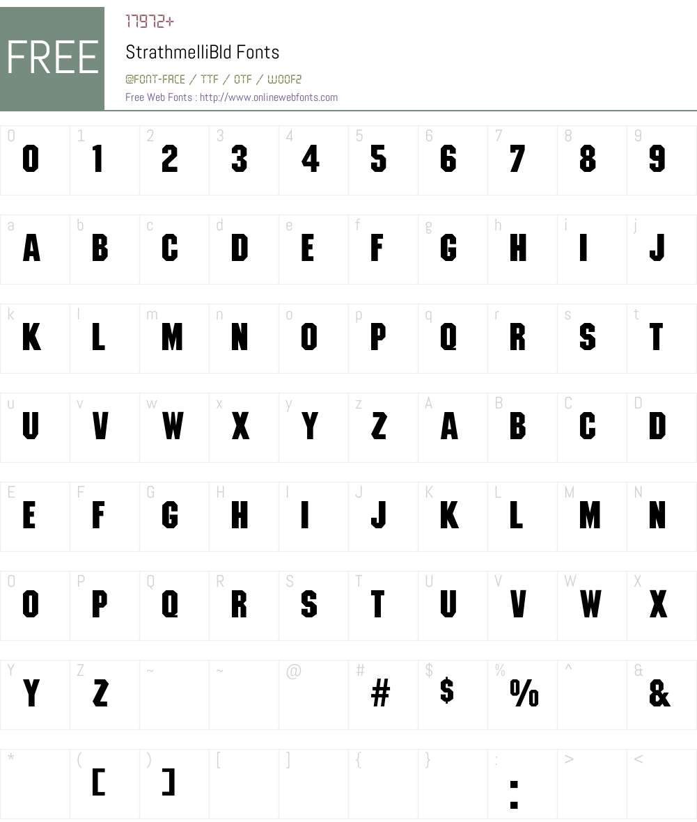 StrathmelliBld Font Screenshots